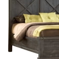 thumbnail image 2 of Benjara Liu Solid Platform Pine Wood Barn Style Low Profile Queen Bed, Dark Gray, 2 of 2