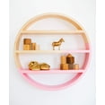 thumbnail image 2 of Petunia Pickle Bottom Dreaming in Dax Round Wooden Wall Shelf, Pink/Brown, 2 of 3