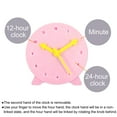 thumbnail image 3 of Uxcell 4 inch Teaching Clock Tell Time Analog Demonstration Clock 24 Hour 3 Pointers Geared, Pink, 3 of 5