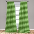 thumbnail image 5 of Ambesonne Geometric Curtains, Irish Striped Pattern, Pair of 28"x84", Lime Green Dark Green, 5 of 5