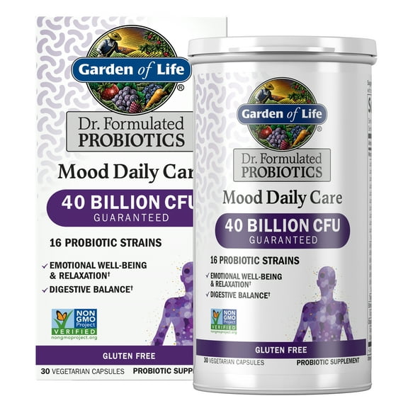 Garden of Life Dr. Formulated Mood Probiotic Capsules, 40 Billion CFU, 30 Ct