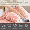 thumbnail image 4 of Regal Living Ultra Soft Cozy Knit Throw Blanket, Peach Pink Stripe, 90" x 90", 4 of 4