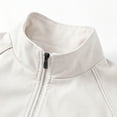 thumbnail image 4 of LNWUY Men's Relaxed Fit Varsity Style Jacket Zip Up Collared Lightweight Long Sleeve Multi Pocket Casual Spring Fall Outdoor Travel Coat Beige M, 4 of 5