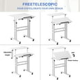 thumbnail image 2 of Soges Mobile Standing Desk, Height Adjustable Sit to Stand Desk, Portable Laptop Desk, 2-Tier Computer Workstation for Home Office, White, 2 of 7