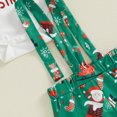thumbnail image 5 of My First Christmas Baby Boy Outfits Long Sleeve Romper +Suspender Pants Overalls +Hats Set Newborn Fall Winter Holiday Clothes, 5 of 8