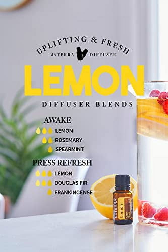 doTERRA Lemon Essential Oil - 15 mL, Food Grade, Aromatherapy, Cold Pressed, Cleansing