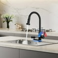 thumbnail image 3 of 3-in-1 High-Arc Kitchen Faucet with Press-Type Glass Rinser, Pull-out Sprayer, Matte Black Finish, Stainless Steel & ABS Construction, for Modern Sink, 3 of 10
