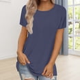 thumbnail image 2 of WTXUE Women'S T-Shirts Womens Short Sleeve Round Neck Shirts Summer Saving Top Basic Tee, Navy 3X-Large, 2 of 9