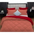 thumbnail image 6 of D.N.G. BEDDINGS 1 Piece Luxury Reversible Diamond Pattern Comforter Premium Super Soft, All Season 800 TC, 100% Egyptian Cotton Super King Size Brick Red/Red Solid Color, 6 of 7