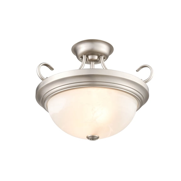 Millennium Lighting  Metal 2 Light Semi-Flush Ceiling Mount in Multiple Finishes Satin Nickel Satin Nickel