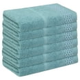thumbnail image 1 of REGALWOVEN Paquete de 6 toallas de algodón para la cara, toallas de gofre, paños de lavado multipropósito para el baño, verdes 14" x 14", 1 of 7