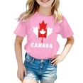 thumbnail image 4 of GDREDA Canada T-Shirts à Imprimé Drapeau Canada Day T-Shirt à Manches Courtes pour Filles T-Shirt d'Été à Col Rond Coupe Décontractée T-Shirts Basiques, 4 of 4