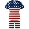 thumbnail image 4 of IROINNID Patriotic Shirts for Men Short Sleeve USA Flag Prints Walkshorts Unlimited Day Printing T-shirt Elastic Waist Shorts Casual Sports Holiday Top Shorts Two Piece Set, 4 of 5