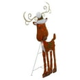 thumbnail image 4 of Northlight Lighted 2D Chenille Reindeer Outdoor Christmas Decoration - 32" - Red - Warm White, 4 of 6