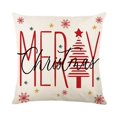 thumbnail image 3 of Funda de almohada de lino con diseño de Feliz Navidad, 45 x 45 cm, decoración navideña de invierno para el hogar, funda de cojín con diseño de árbol y ciervo para sofá, 3 of 5