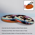 thumbnail image 4 of Swan 6Pcs Round Microfiber Leather Car Coasters, 11x11 cm/4.3x4.3 in, Cup Holder Coasters for Car, Drink Absorbent Car Coasters, Slip Car Coaster Set, 4 of 6