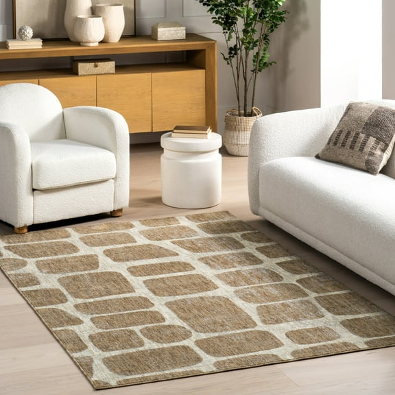 nuLOOM Aadhya Modern Geometric Area Rug, 2' 7" x 8', Runner, Aadhya Light Brown