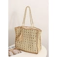 thumbnail image 6 of CoCopeaunts Straw Tote Bag Women Summer Large Beach Bag Handmade Woven Hollow Out Shoulder Bag Handbag for Daily Travel Vacation, 6 of 6