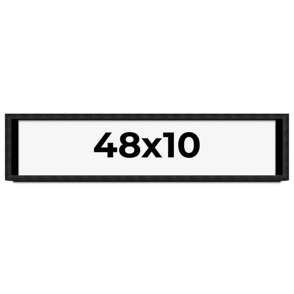 48x10 Shadow Box Black Rustic Barnwood Display Frame  | 1.125 Inch Deep | 0.875 Inch Moulding Width
