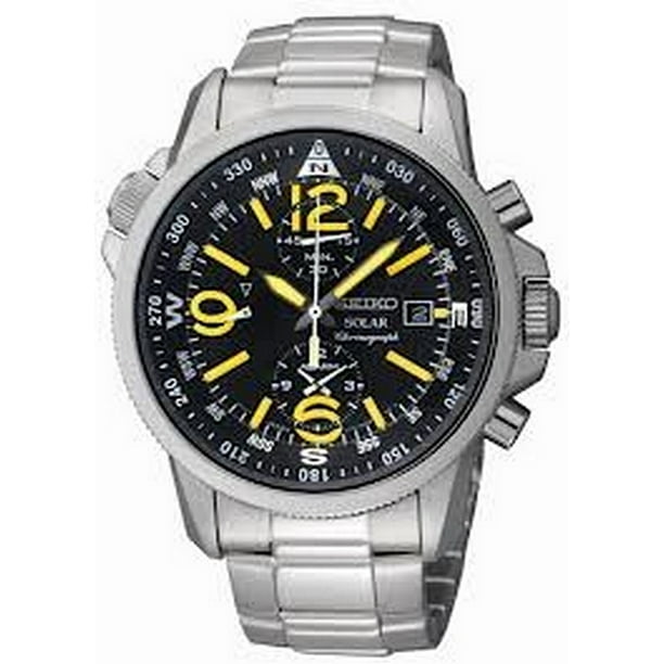 seiko chronograph solar black