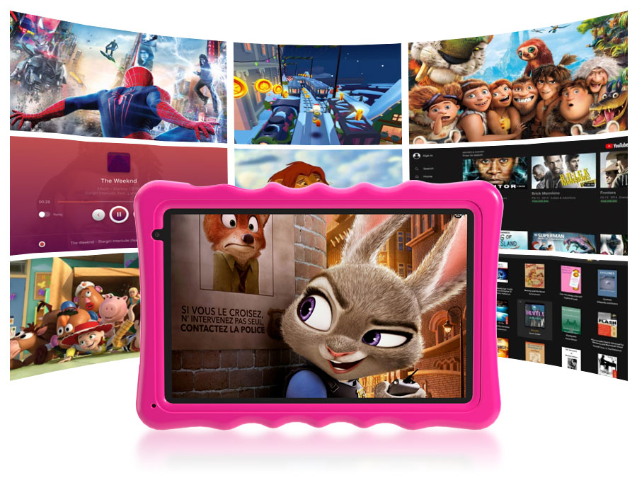 Kids Tablet, 10.1 inch Android 13 Tablet for Kids, 4GB RAM 32GB ROM 5000mAh Battery, Toddler Tablets with Bluetooth, WiFi, Parental Control, Dual Camera, Shockproof Case