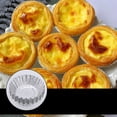 thumbnail image 2 of Pack of 10 Small Tarts Tray Eggs Tarts Molds Nonstick Small Molds Set Aluminum Texture Pastries Molds for Kitchen Baking, 2 of 10