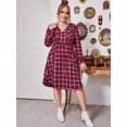 thumbnail image 2 of Tallo de talla grande Vestido de la manga de la manga con el borde Rosegal Vestidos casuales de talla grande, 2 of 5