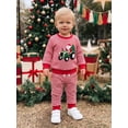 thumbnail image 5 of Loicainy Baby Toddler Boy Christmas Outfits 6 12 18 24 Months 2T 3T 4T Santa Embroidery Long Sleeve Pullover Stripe Pants Clothes Set, 5 of 9