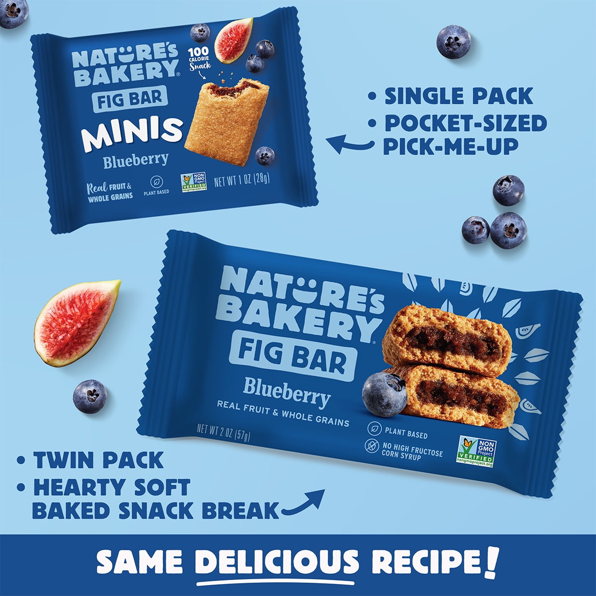 Nature’s Bakery Blueberry Fig Bar Minis, 1 oz, 20 Count