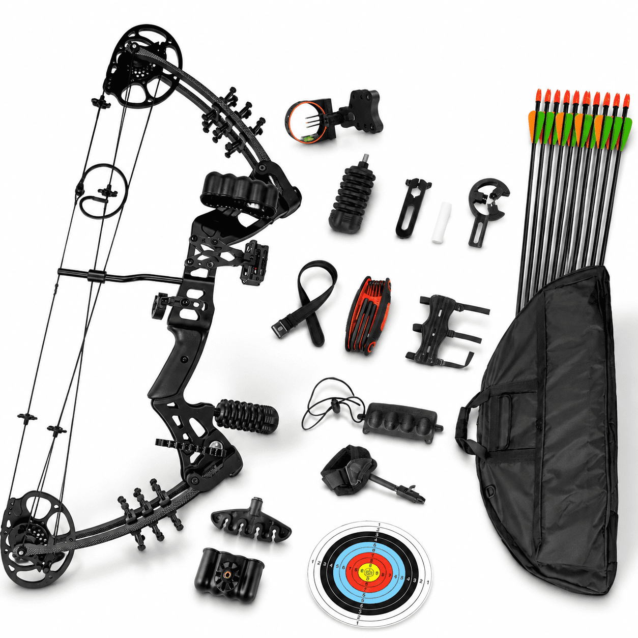 Black-Bow Bag Compound Bow Set 15-45 Lbs For Teens And Beginners