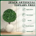 thumbnail image 2 of Artificial Boxwood Topiary Ball Trees,2 Set of 16'' UV Resistant Fake Evergreen Shrubs Bushes Plants with Ground Spike, Fake Plants for Outdoor Indoor Front Porch Garden, 2 of 6