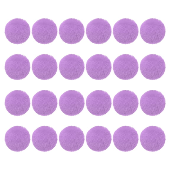 Uxcell Faux Fur Pom Poms for Hats, 24 Pcs Fluffy Soft Fur Poms Balls with Elastic Loop for Keychain Knitting Hats DIY Scarves Gloves Bag Christmas, Light Purple