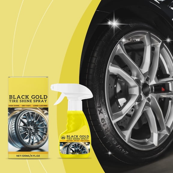 Black Gold Tire Shine Spray 120ml High Gloss Dry Fast Car Wheel Coating