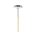 thumbnail image 3 of Angara Natural 0.6 Ct. Blue Sapphire with Diamond Halo Ring in 14K Yellow Gold for Women (Ring Size: 11.5), 3 of 9