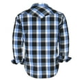 thumbnail image 2 of Coevals Club Mens Pearl Snap Plaid Western Cowboy Button Up Long Sleeve Shirts Bule White Black 19 Large, 2 of 7