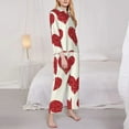 thumbnail image 4 of Kll Love Print Women'S Long Sleeve Pajamas With Pants Sleepwear Loungewear 2 Set-Xx-Large, 4 of 9
