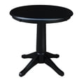 thumbnail image 7 of 30'' Round Solid Wood Pedestal Dining Table with 2 San Remo Splat Back Dining Chairs in Black, 7 of 7