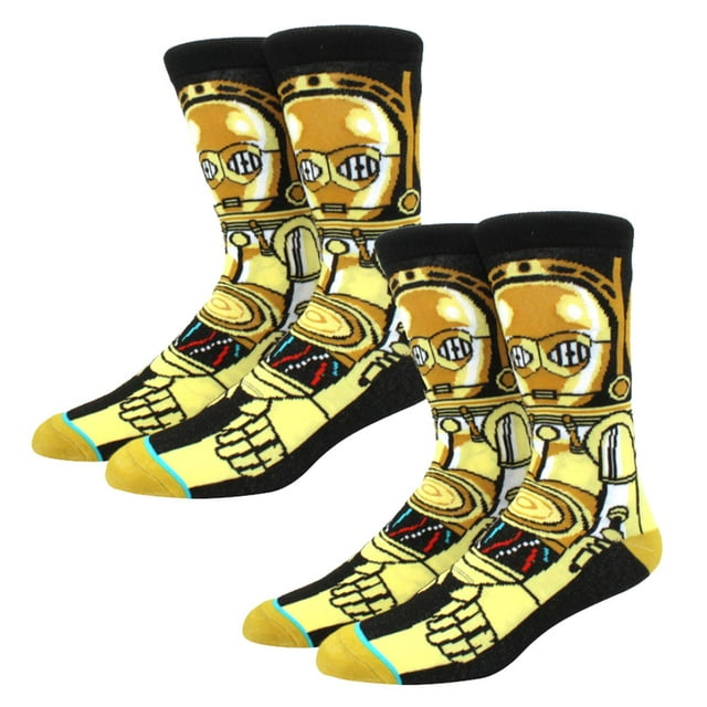 Calcetines de Star Wars VentDepot SockStarWar03 2 Pares 6.5-10.5US C3PO Algodón