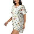 thumbnail image 2 of Bixox Women's Wildflower Watercolor Printed Pajama Set 2 Piece Lounge Set Top and Shorts Soft Pajamas, Shorts with Pockets, 2 of 7