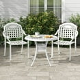 thumbnail image 4 of Costway 4 PCS Patio Cast Aluminum Armrest Chairs Dining Stackable Outdoor White, 4 of 8