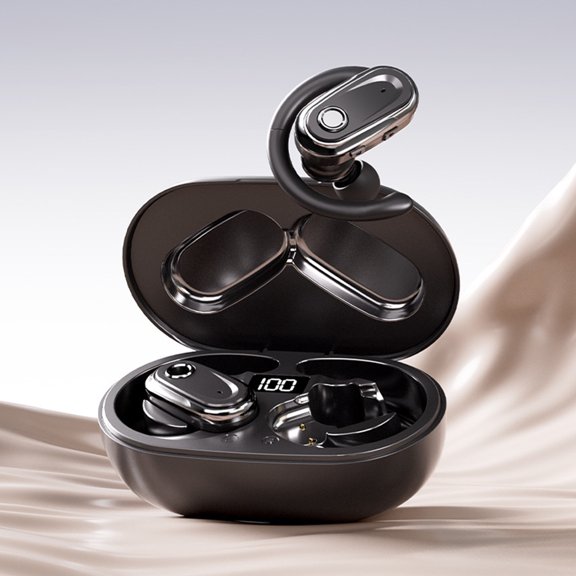 Yarino Open Ear True Wireless Sports Earbuds, Bluetooth 5.4, Low Latency, Dual Mic Noise Cancelling, Long Battery, Surround Sound for Workout