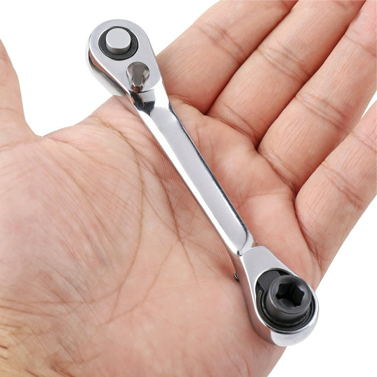 Visland Mini Ratchet Wrench 1 4 Inch Drive Socket and Screwdriver
