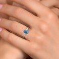 thumbnail image 4 of Gem Stone King 14K White Gold Persian Blue Moissanite and Moissanite Engagement Ring for Women | 1.58 Cttw | Oval 8X6MM | Gemstone Birthstone | Size 7, 4 of 6