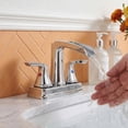thumbnail image 2 of SUNRINX Chrome Bathroom Faucet, 4 Inch Centerset Waterfall Sink Faucet with 2 Handles, 2 of 9