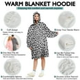thumbnail image 5 of Black Leopard Print Wearable Oversized Blanket,Wearable Blanket Hoodie for Adults,Cozy Hooded Blankets with Super Pockets,Super Warm Fuzzy Pullover for Women & Men, 5 of 6