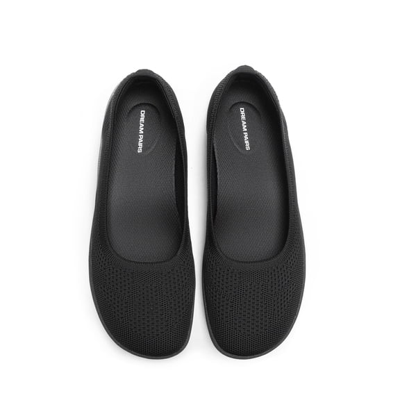 DREAM PAIRS Women's Knit Ballet Flats with Arch Support Comfortable Wide Toe Box Barefoot Shoes Washable Round Toe Slip-On Flats for Travel