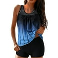 thumbnail image 1 of Tankinis pour Femmes 2 Pcs Maillots de Bain en Maille Débardeur Froncé avec Shorty, 1 of 8