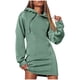 thumbnail image 2 of Vestidos de mujer Wancir Otoño Invierno 2024 Casual Manga Larga Cordón Plisado Sudadera con Capucha Suéter Túnica Mini Vestido, 2 of 7