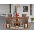 thumbnail image 7 of Luxe by East West Furniture 5-Pc Kitchen Dining Table Set Consist Of A Kitchen Table, 4 Brown Fabric Chairs, 7 of 7