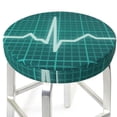 thumbnail image 3 of Kll Ecg Wave Round Bar Chair Cushion Cover 13 Inch,Bar Stool Protector With Elastic, Soft Washable, 3 of 7